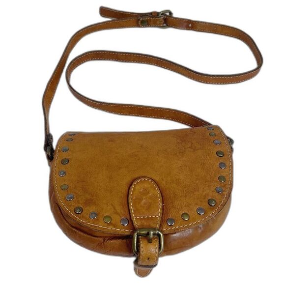 Patricia Nash Handbags - Patricia Nash Brown Leather Studded Crossbody Bag Boho Western Purse